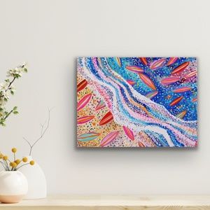 Oceanography Large Abstract Ocean Painting 25 x 20 Original